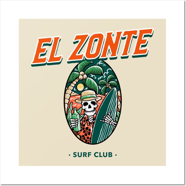 El Zonte Surf Club El Salvador Wall Art by Tip Top Tee's